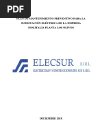 Plan de Mantenimiento Preventivo para La Subestación Eléctrica de La Empresa Molitalia Planta Los Olivos