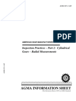 Agma Information Sheet: Inspection Practices - Part 2: Cylindrical Gears - Radial Measurements