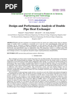 Design and Performance Analysis of Double Pipe Heat Exchanger