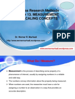 Business Research Methods Chapter 13. MEASUREMENT and Scaling Concepts