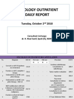 Oncology Outpatient Daily Report: Tuesday, October 2 2018