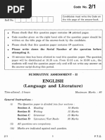 CBSE Class 10 English Question Paper 20111