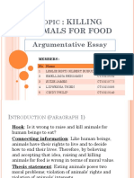 T: Killing Animals For Food: Argumentative Essay