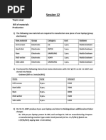 Session 12: Topic Cover Bill of Materials Production