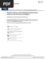 Pressure, Favours, and Vote-Buying: Experimental Evidence From Romania and Bulgaria