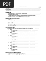 Table of Contents For Architecture