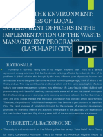 Cleaning The Environment: Experiences of Local Government Officers in The Implementation of The Waste Management Programs (Lapu-Lapu City)