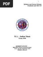 M.A. - Indian Music: Syllabus and Course Scheme Academic Year 2017-18