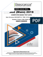 JEE Main 2019 Chemistry Attempt Shift - 2 (10th January, 2019)