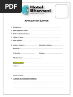 Application Letter: Address of Permanent Address