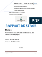 Rapport Du Progrès Des Eaux Minérales D'oulmes Avril 2015