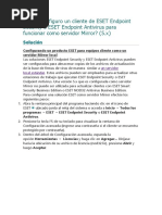 Cómo Configuro Un Cliente ESET Endpoint Antivirus para Funcionar Como Servidor Mirror