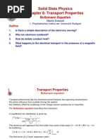 Transport Properties and Boltzmann Equation