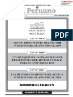 LEY 30879 Ley Presupuesto Sector Publico 2019