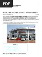 Maruti Suzuki Dealership Franchise - Cost & Requirements