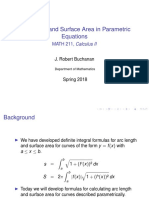 Arc Length and Surface Area in Parametric Equations: MATH 211, Calculus II