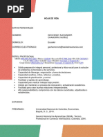 Hoja de Vida - Curriculum Vitae - TesisLatinoamé