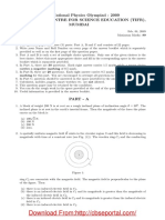 Olympiad Physics INPHO Solved Question Paper 2009