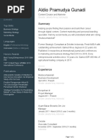 Profile Aldio Pramudya Gunadi Mudacumasekali