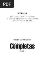 Obras Completas, Tomo I - Héctor David Gatica. 