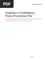 Guidelines To Establishing A Project Procurement Plan