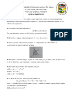 Eletricidade e Magnetismo - Lista de Exercícios - Vetores