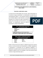 Instructivo de Operación para Medición de Cloro Residual en El Agua