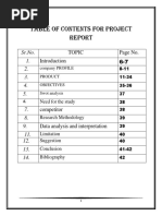 Table of Contents For Project: SR - No. Topic 1. 2. 3. 4. 5