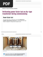 Performing Power Factor Test On Dry-Type Transformer During Commissioning - EEP-1 PDF