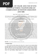 Removal of Color and Cod of Dye Manufacturing Wastewater by Combnation of Fenton Oxidation and SBR Ijariie2272