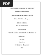 Monografía de Rayos - "Uso de Medios de Contraste en Medicina en Imágenes"