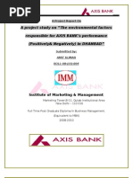 A Project Study On "The Environmental Factors Responsible For AXIS BANK's Performance (Positively& Negatively) in DHANBAD"