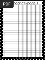 Attendance Chart Free