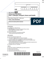 June 2015 MS - Unit 1 Edexcel Biology A-Level