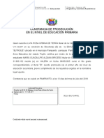 Constancia de Prosecución 4t0 Grado