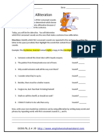 Identifying Alliteration: Alliteration Is The Repetition of First Consonant Sounds