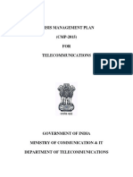 Crisis Management Plan (CMP-2015) FOR Telecommunications