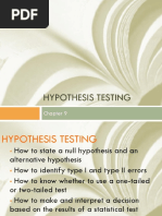 CHAPTER 9 Hypothesis Testing