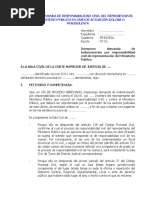 Demanda de Responsabilidad Civil Del Representante Del Ministerio Público en Caso de Actuación Dolosa o Fraudulenta