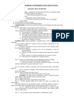 Notes in Philippine Government and Constitution Article Iii. Bill of Rights