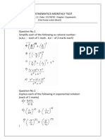 Test Paper On Exponents, Class 8, Icse