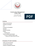 Construction Management (CENG 260) : Lecturer: Raed T. Jarrah Lecture 11a - Cost Control