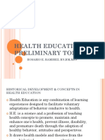 Health Education Prelims Topics