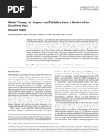 Music Therapy in Hospice and Palliative Care: A Review of The Empirical Data