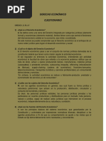 Derecho Económico, Cuestionario I IV