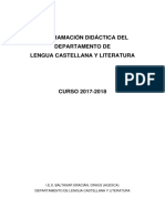 Programación Didáctica Del Departamento de Lengua Castellana Y Literatura