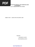 Department of Electronics and Communication Engineering: 2 and 16 Mark Questions and Answers