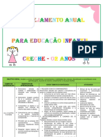 Planejamento Anual para Educação Infantil de 0 A 1 e 6 Meses