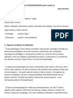 Psicopatologia e Semiologia - Aula 1