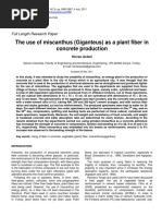 Acikel - 2011 - The Use of Miscanthus (Giganteus) As A Plant Fiber